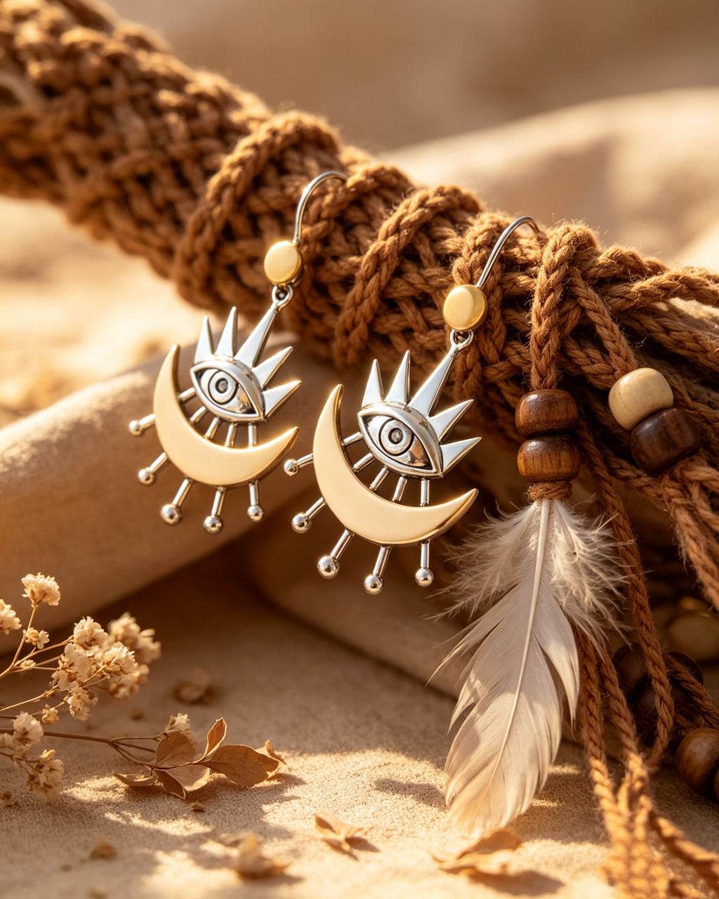 Sun and Moon Fashion Earrings