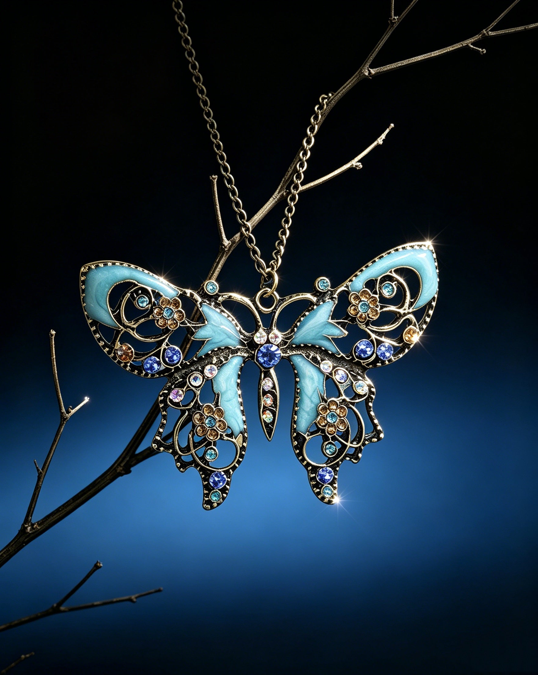 Hollowed-Out Butterfly Necklace
