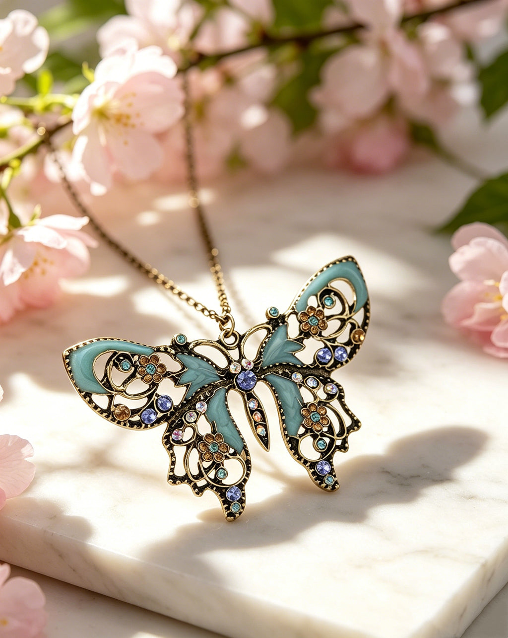 Hollowed-Out Butterfly Necklace