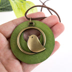 Wooden Bird Pendant Necklace