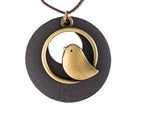 Wooden Bird Pendant Necklace