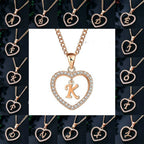 Zircon Heart-Shaped Letter Necklace