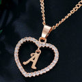 Zircon Heart-Shaped Letter Necklace