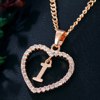 Zircon Heart-Shaped Letter Necklace