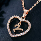 Zircon Heart-Shaped Letter Necklace
