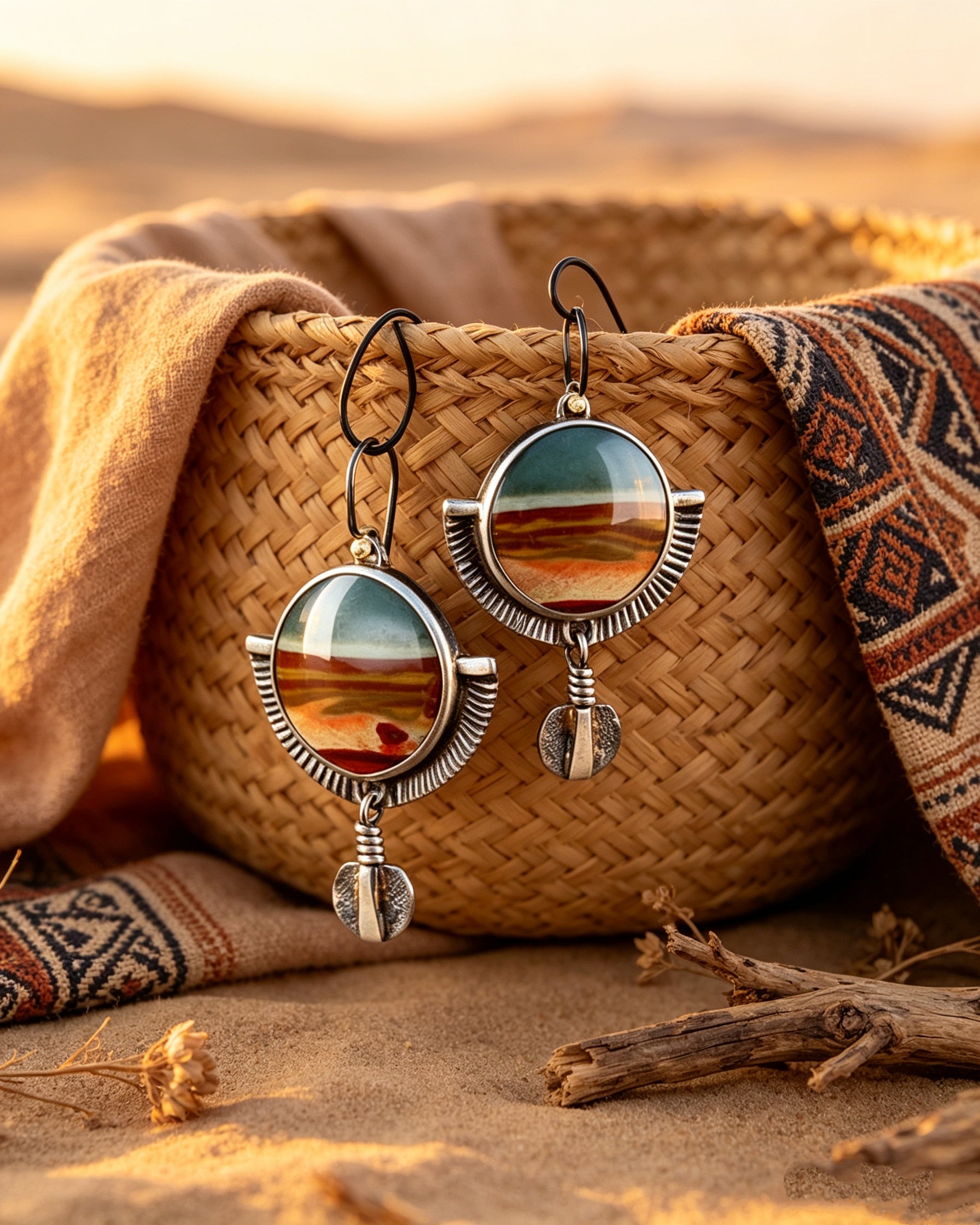 National Style Lustrous Earrings