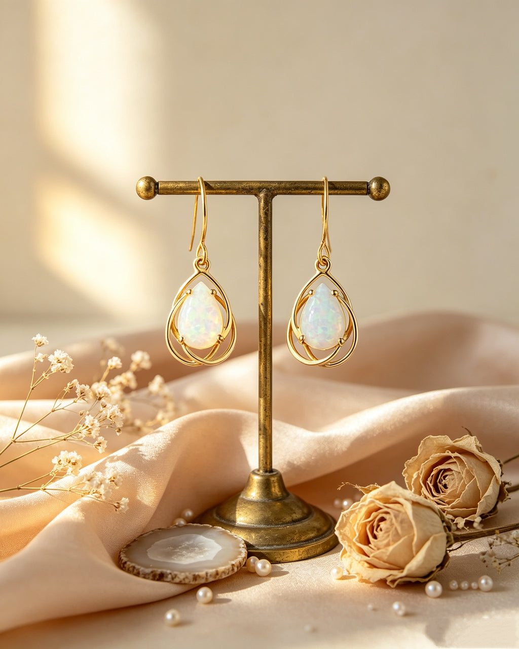 Opal Teardrop Earrings