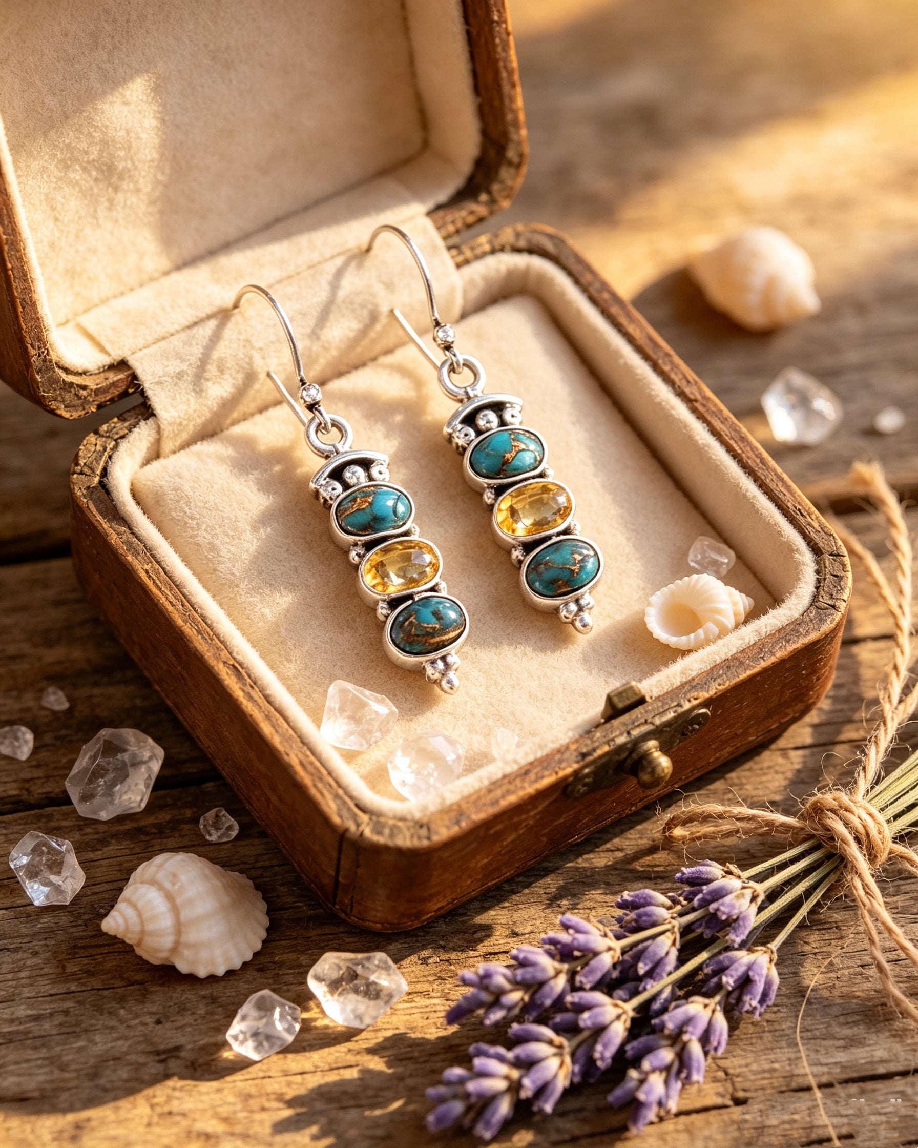 S925 Vintage Turquoise Earrings
