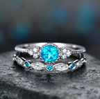 Two-piece Emerald Ring Set