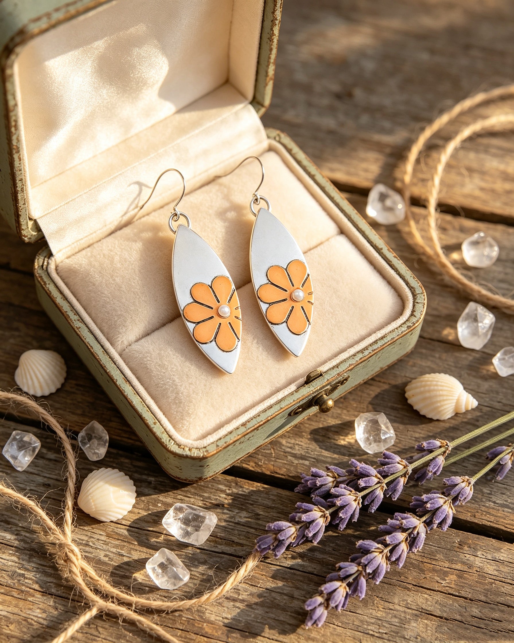 Two-Color Flower Earrings