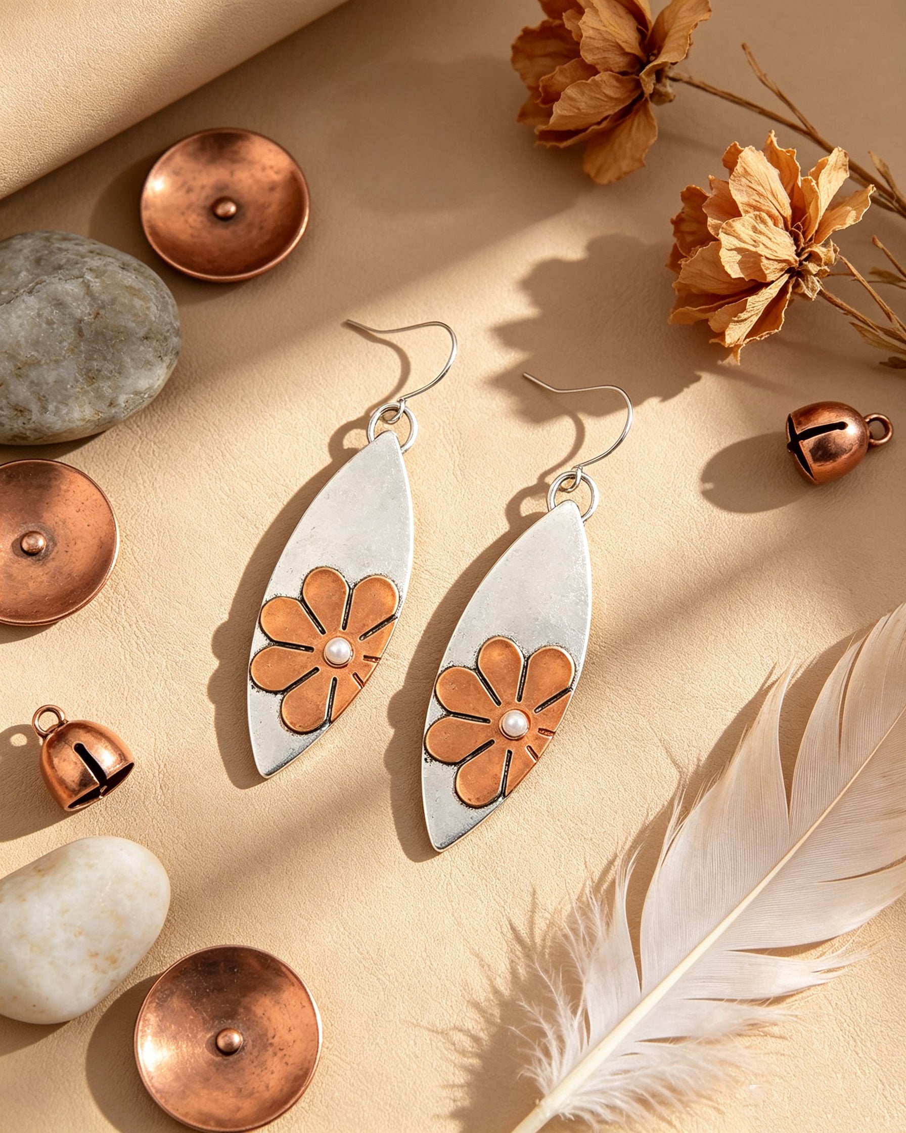 Two-Color Flower Earrings