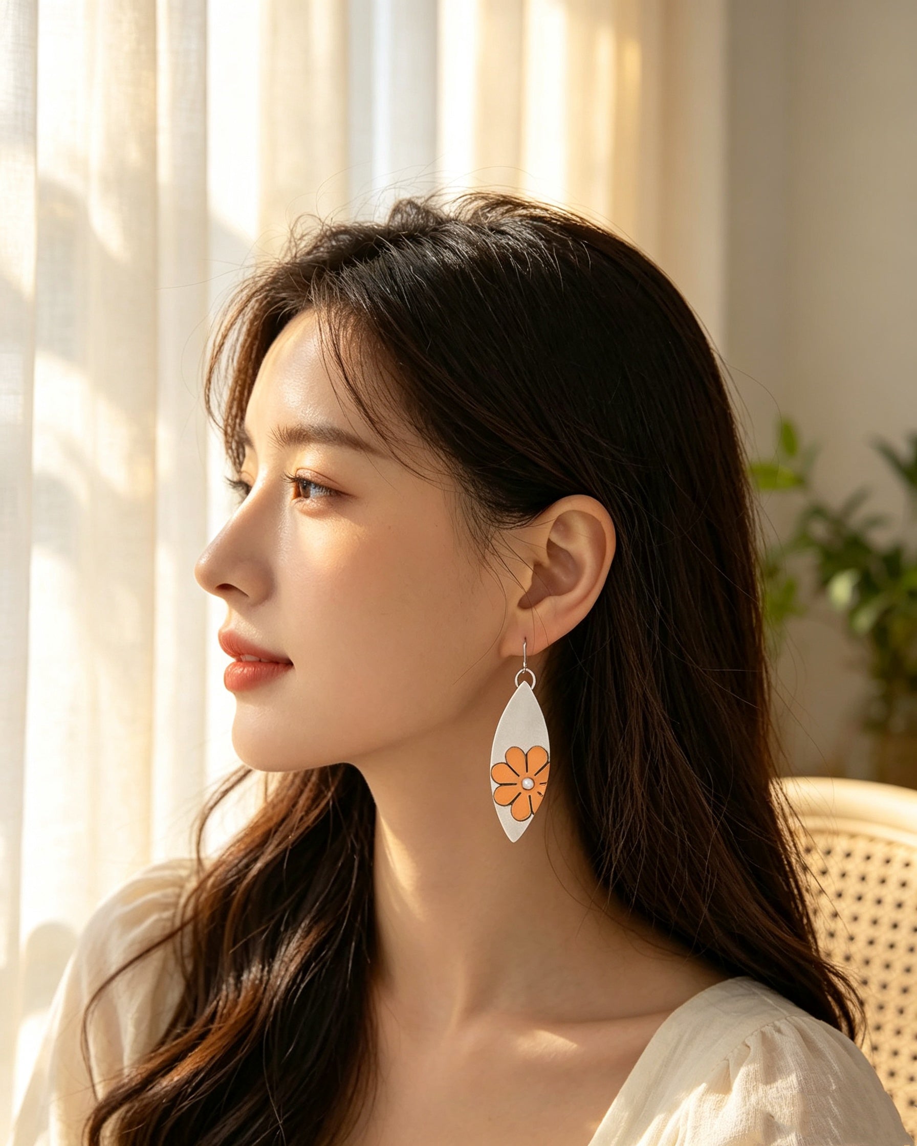 Two-Color Flower Earrings