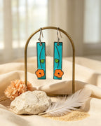 Floral Oil Painting Earrings