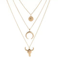 Cow-Head Geometric Multi-Layer Necklace