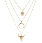 Cow-Head Geometric Multi-Layer Necklace