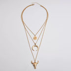 Cow-Head Geometric Multi-Layer Necklace
