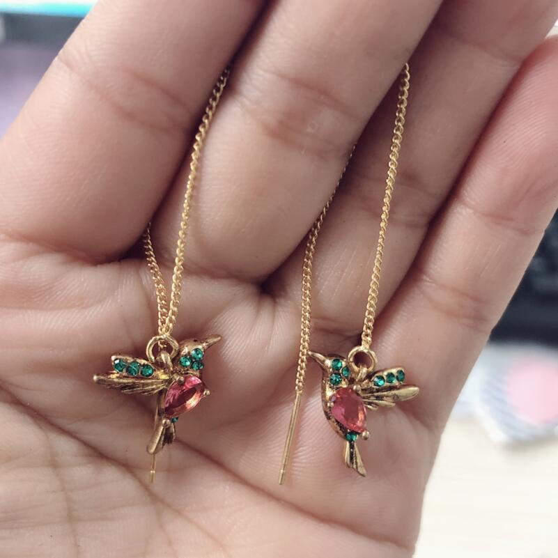 Red Bird-Shaped Earrings