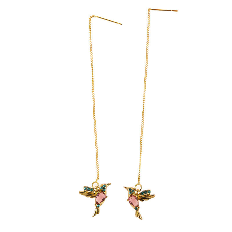 Red Bird-Shaped Earrings