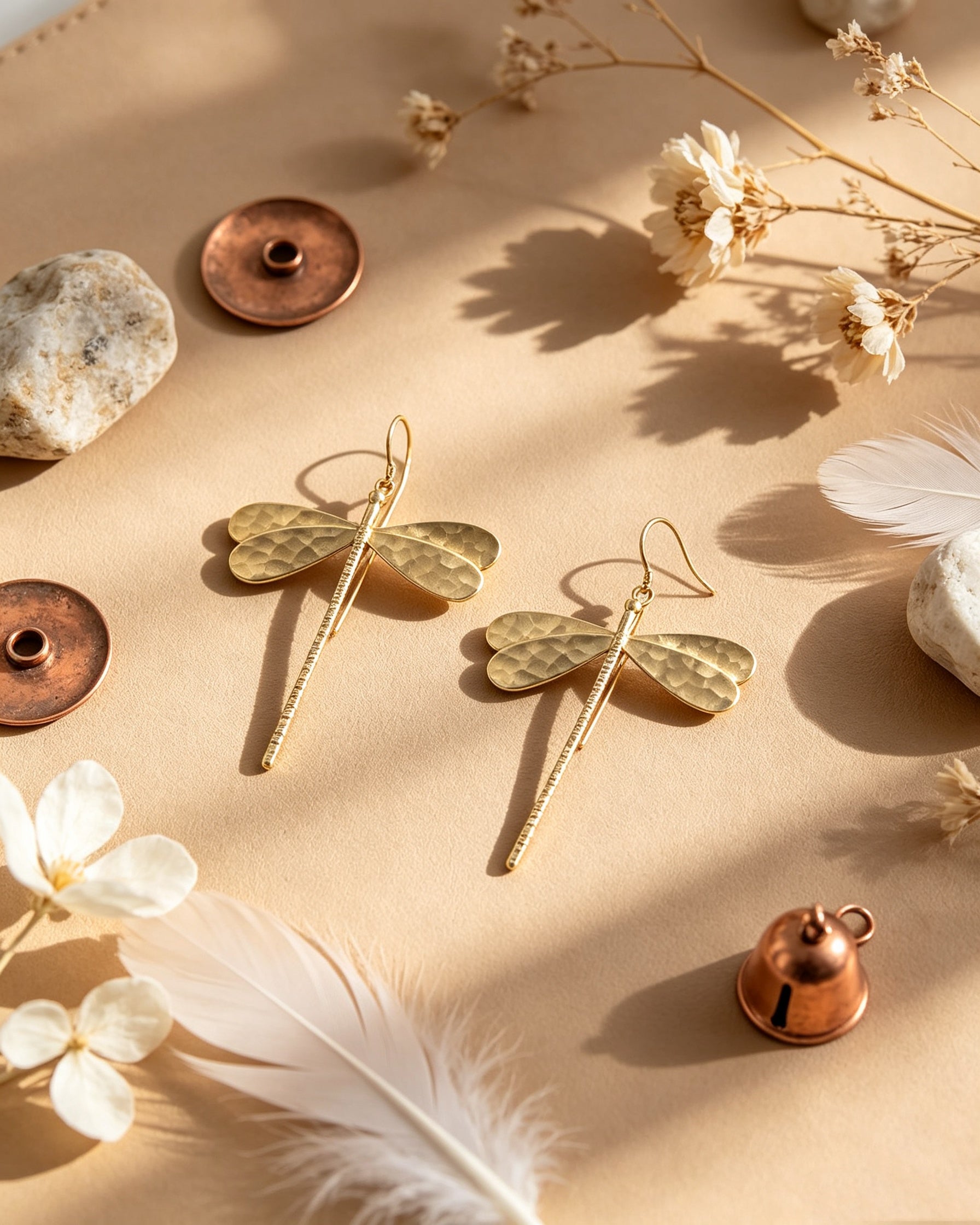 Spherical Dragonfly Long Earrings