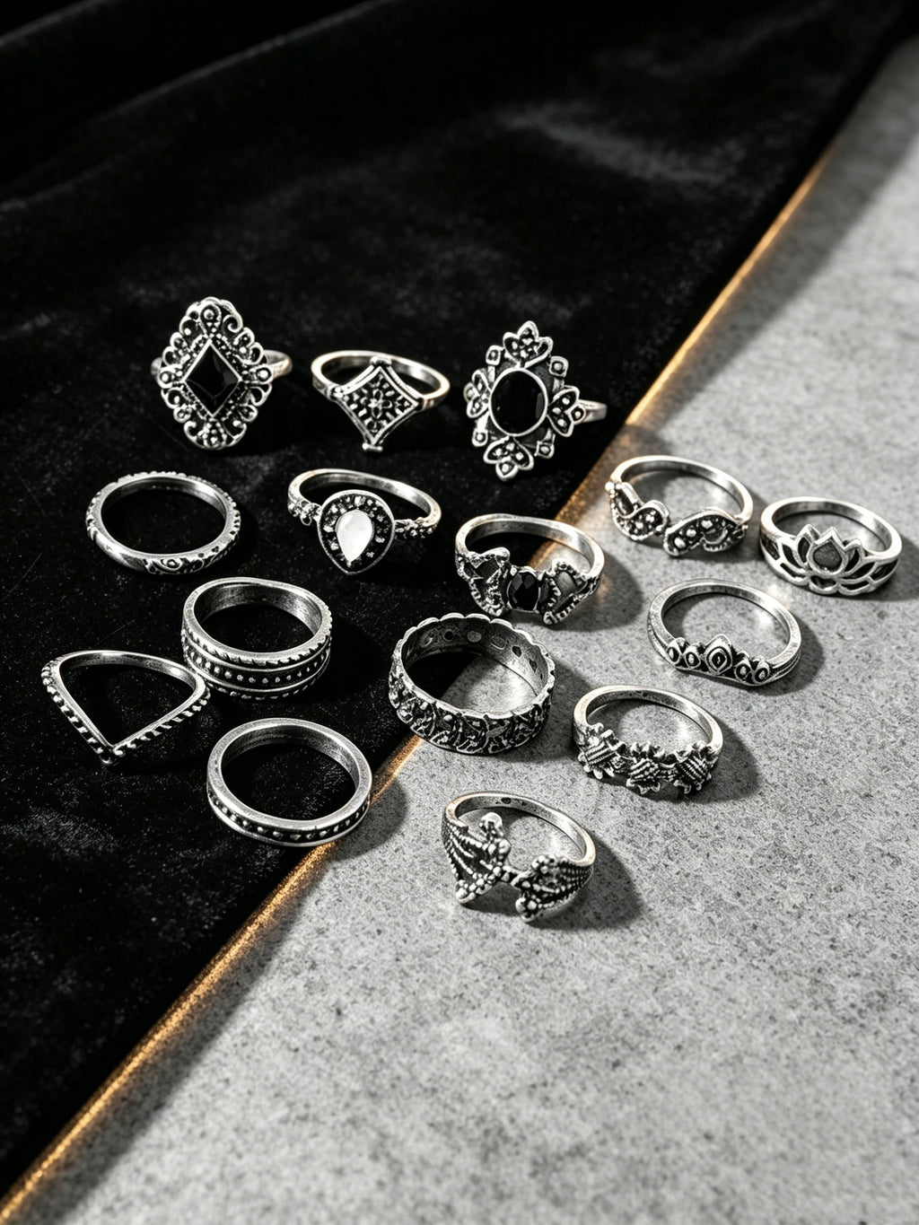 Retro Joint Ring Set