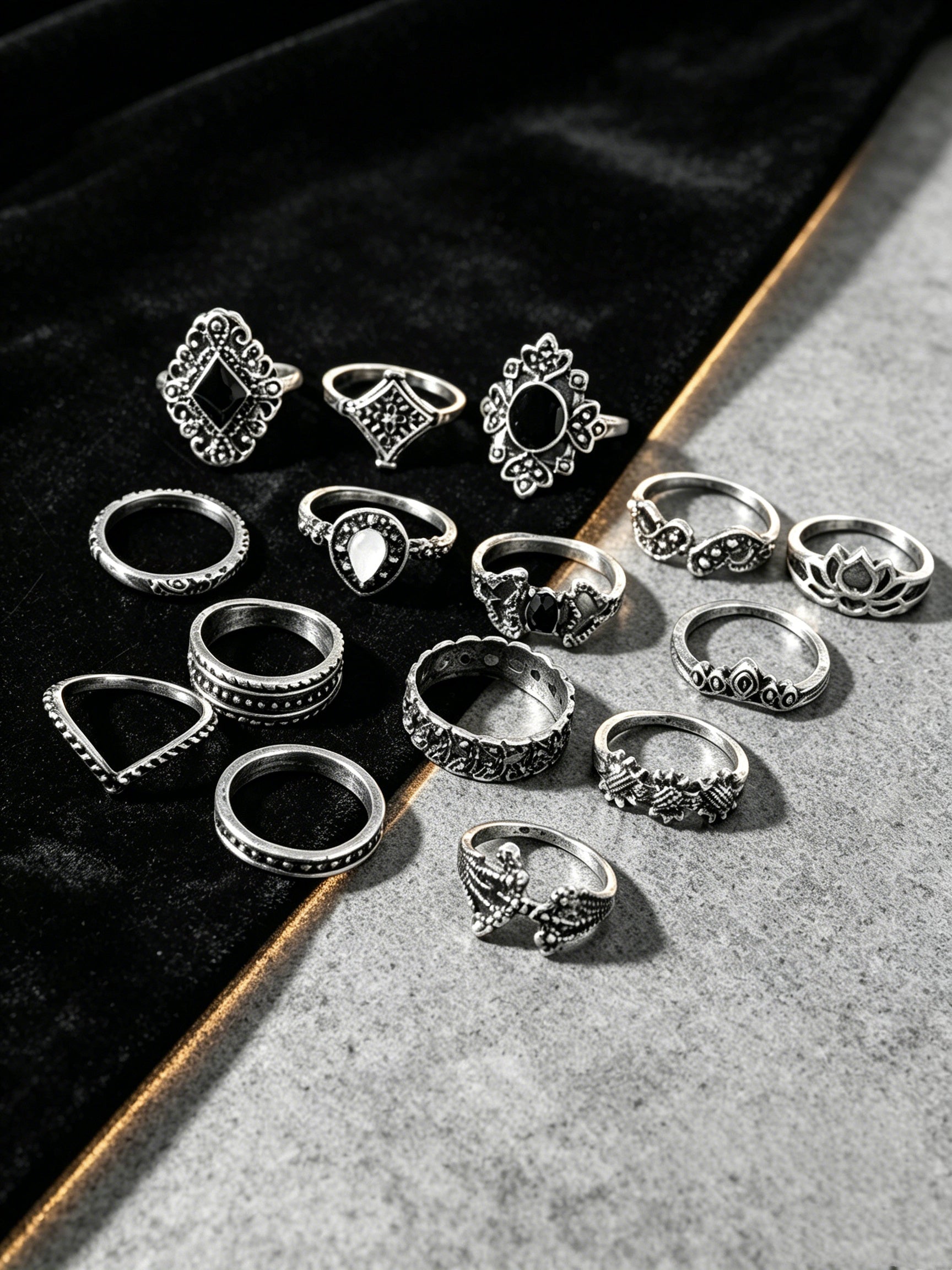 Retro Joint Ring Set