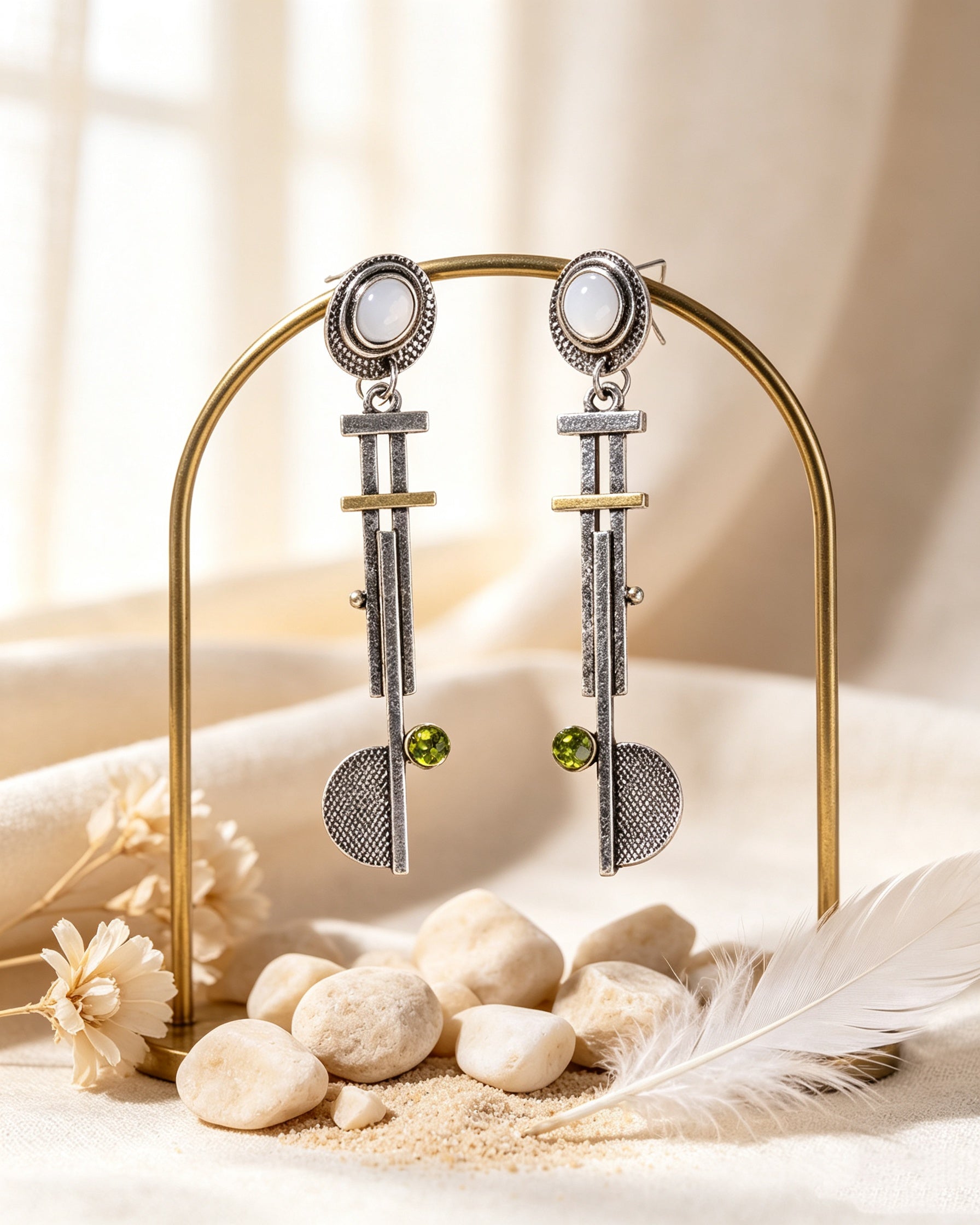 Moonstone Pearl Earrings