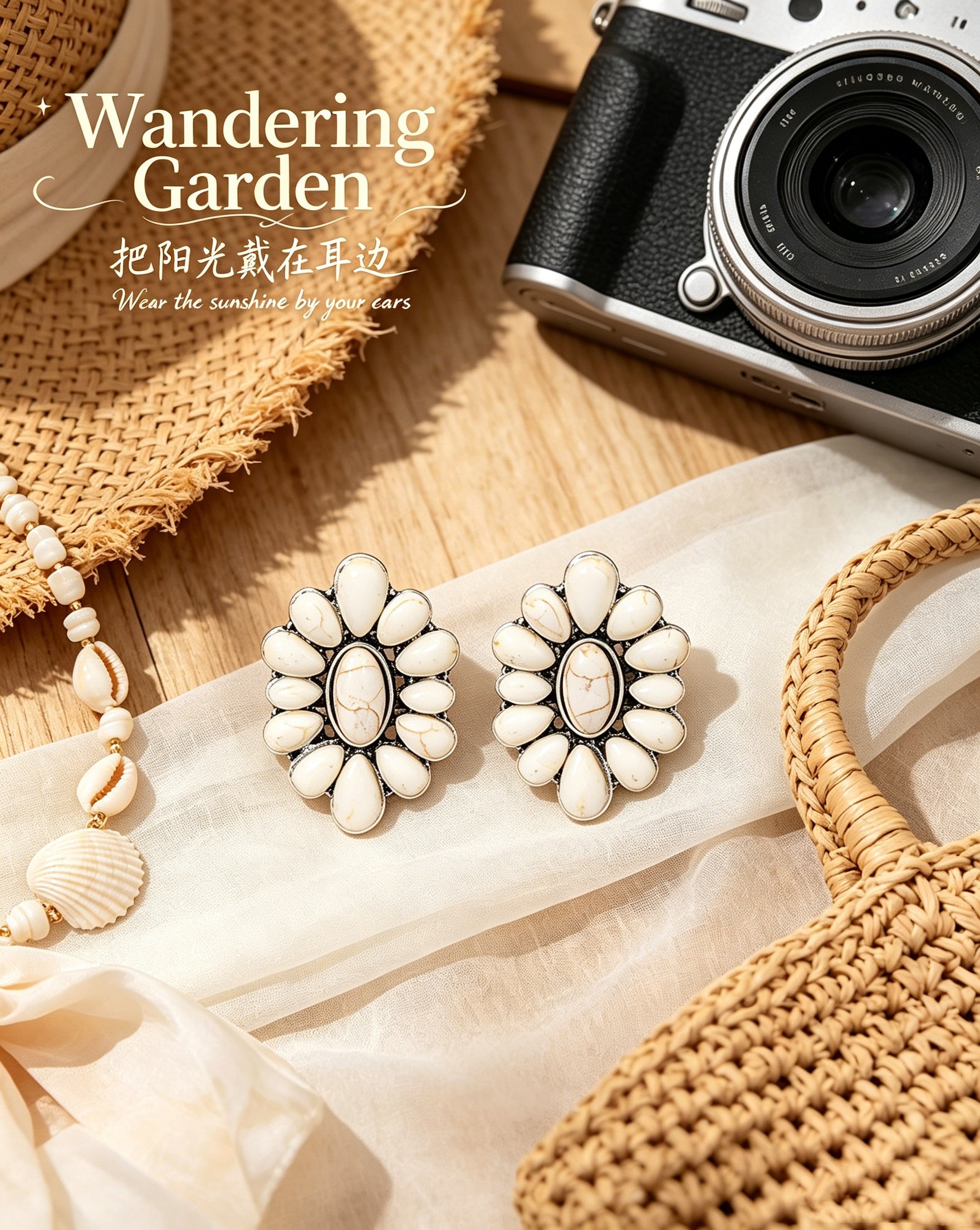 Geometric Floral Exaggerated Earrings