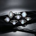 Eight-piece Australian Gemstone Ring Set