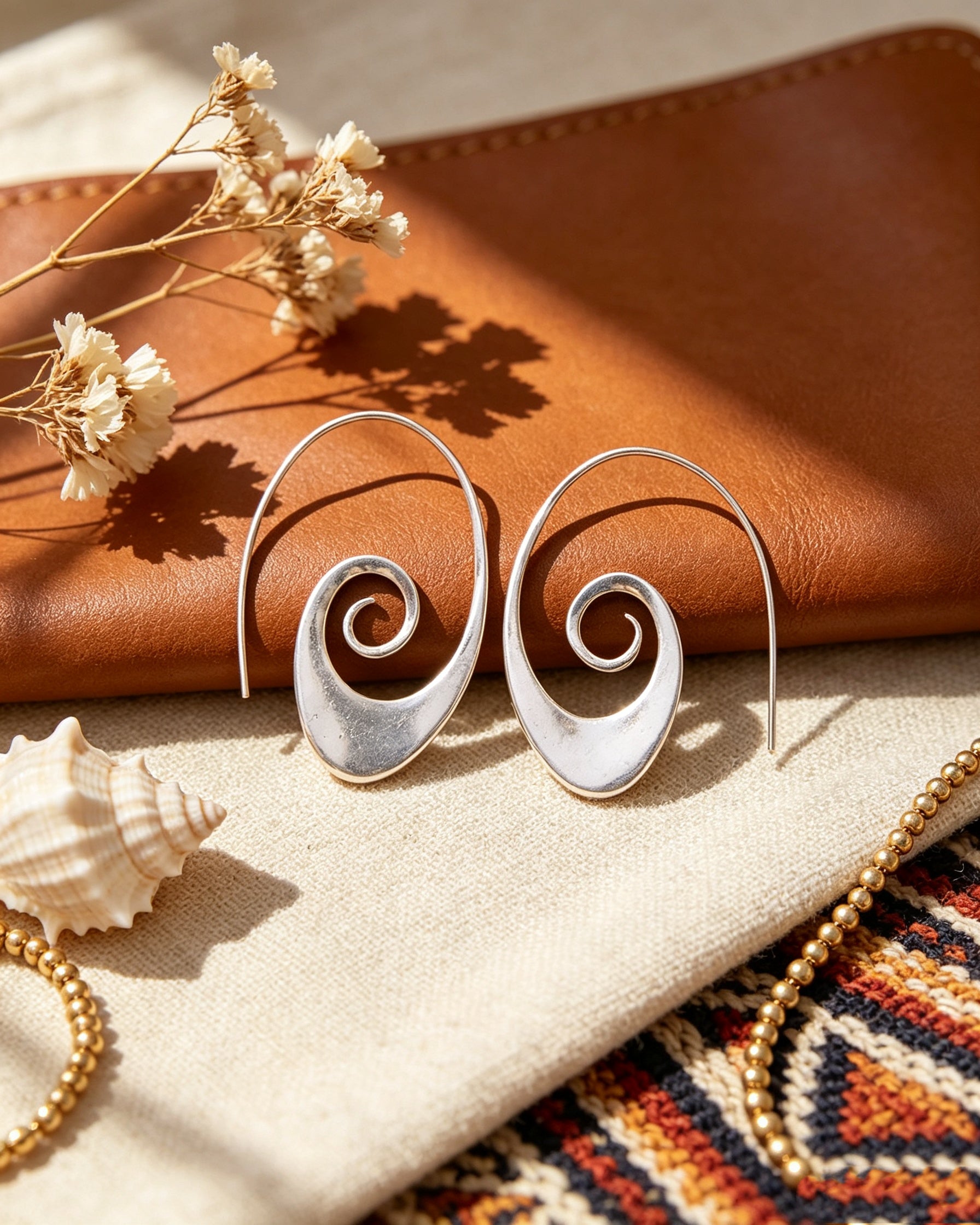 Simple Geometric Spiral Earrings