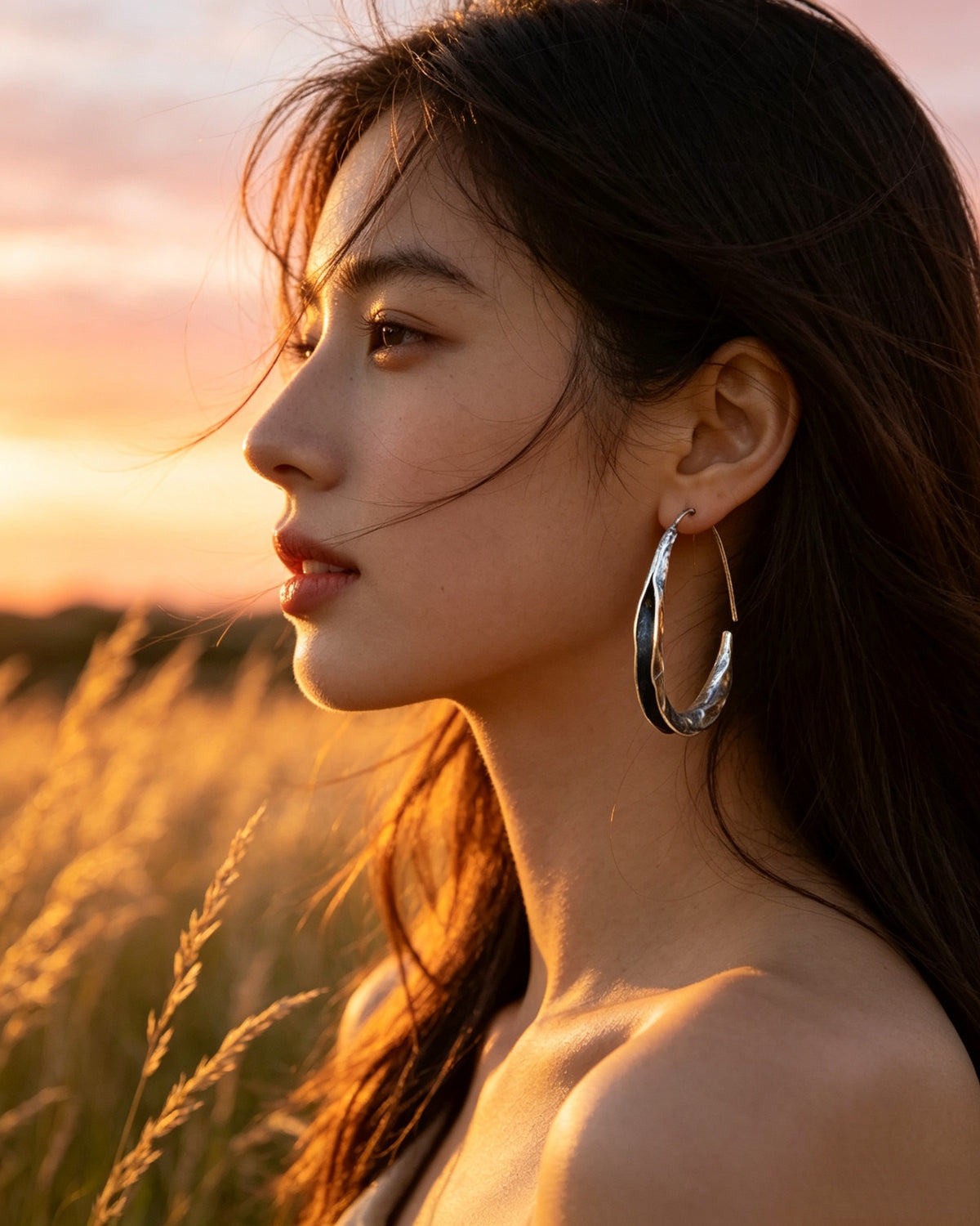 Simple Large Round Earrings