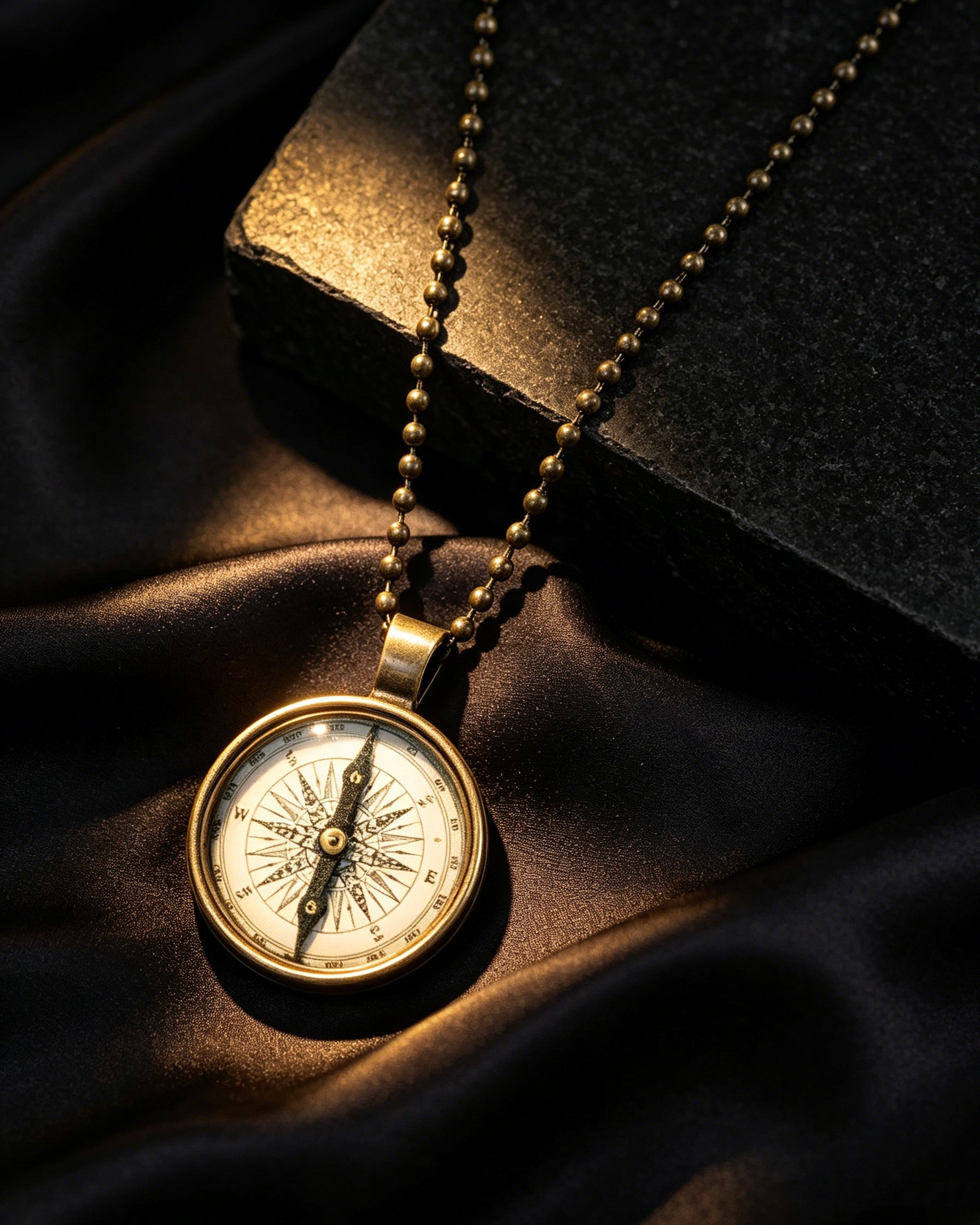 Ancient Compass Time Gem Necklace