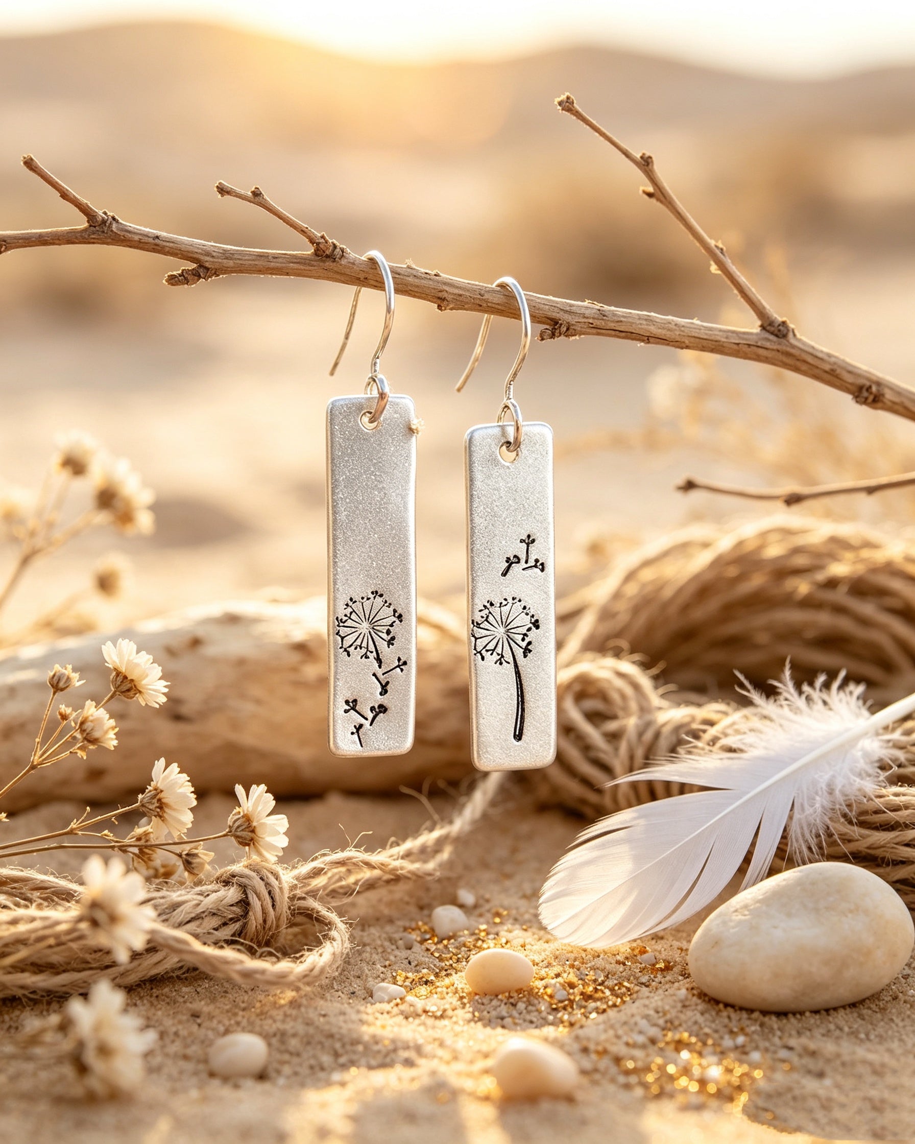 Long-Style Dandelion Earrings