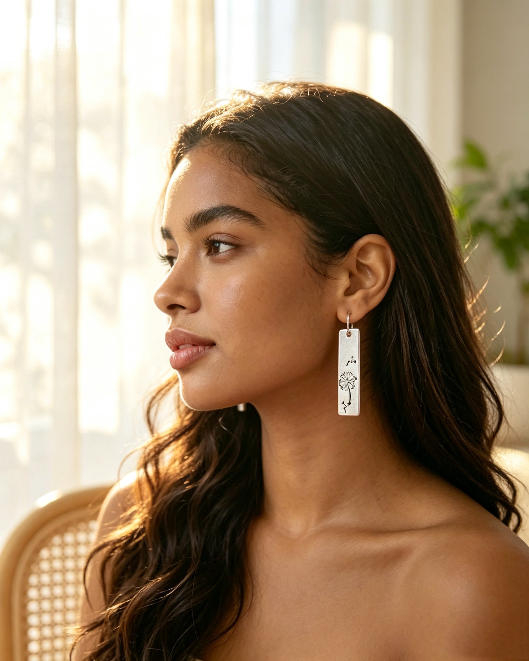 Long-Style Dandelion Earrings
