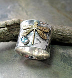 Aquamarine Dragonfly Ring