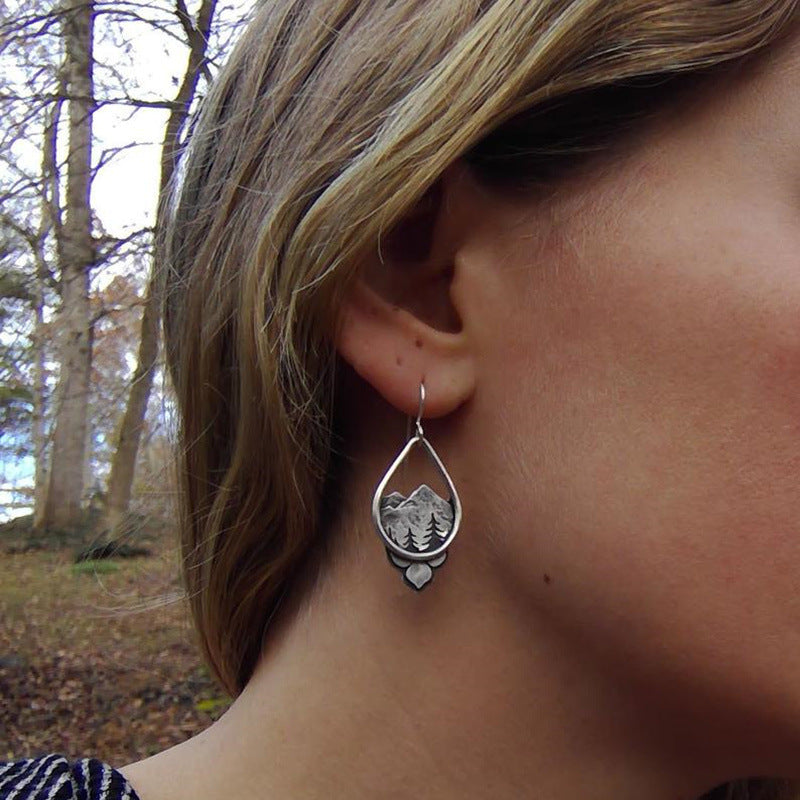 Waterdrop Mountain Forest Earring