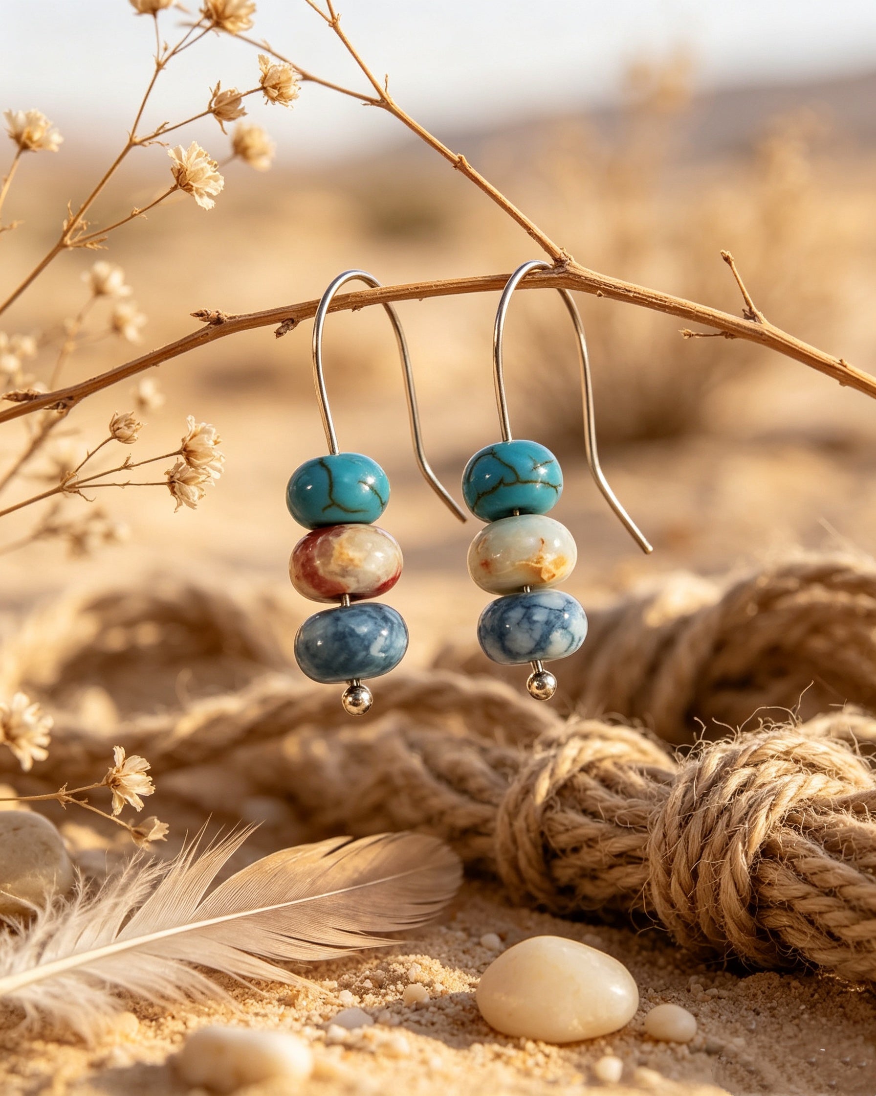 Beaded Snow Pine Earrings