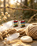 Retro Library Book Earrings