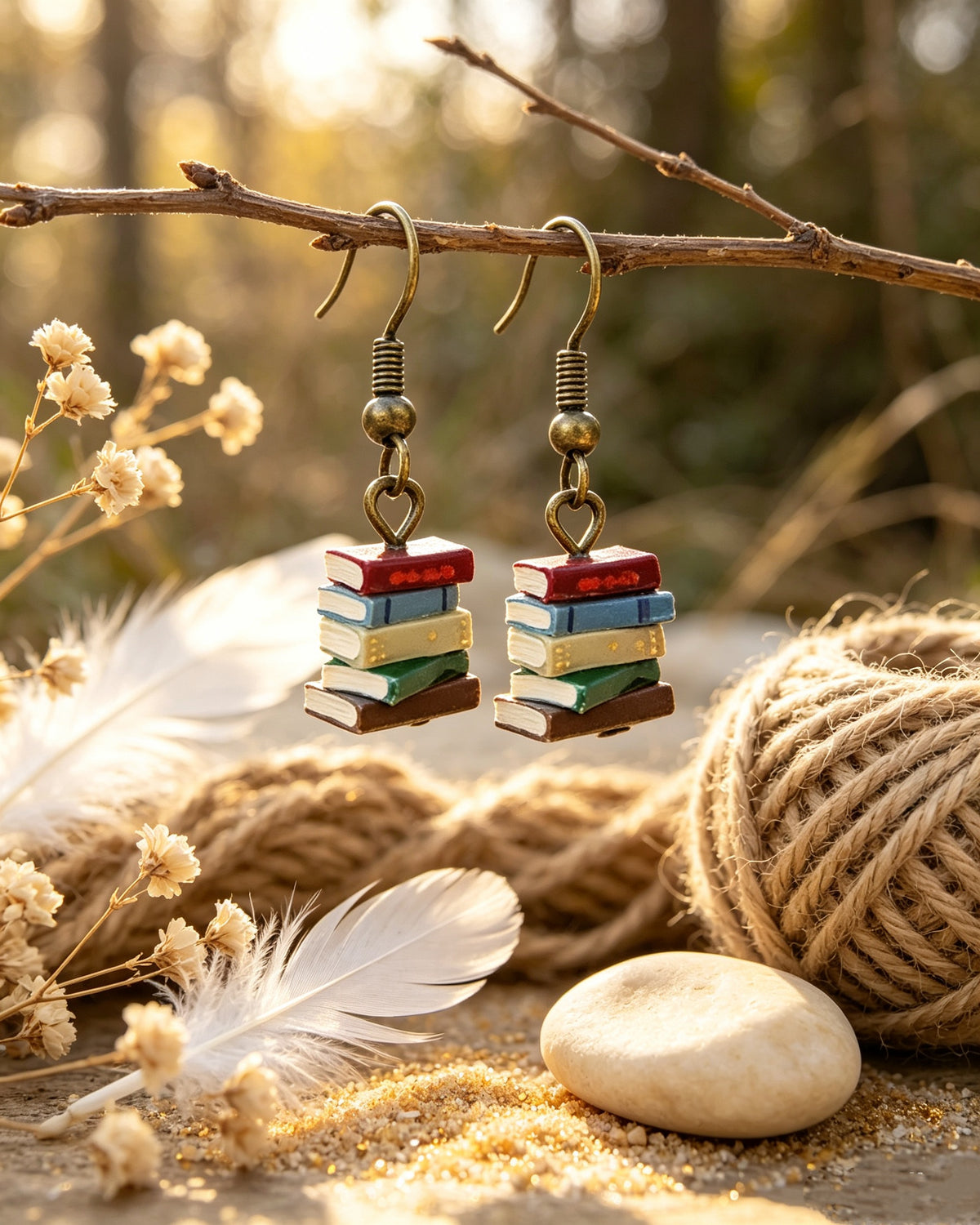Retro Library Book Earrings