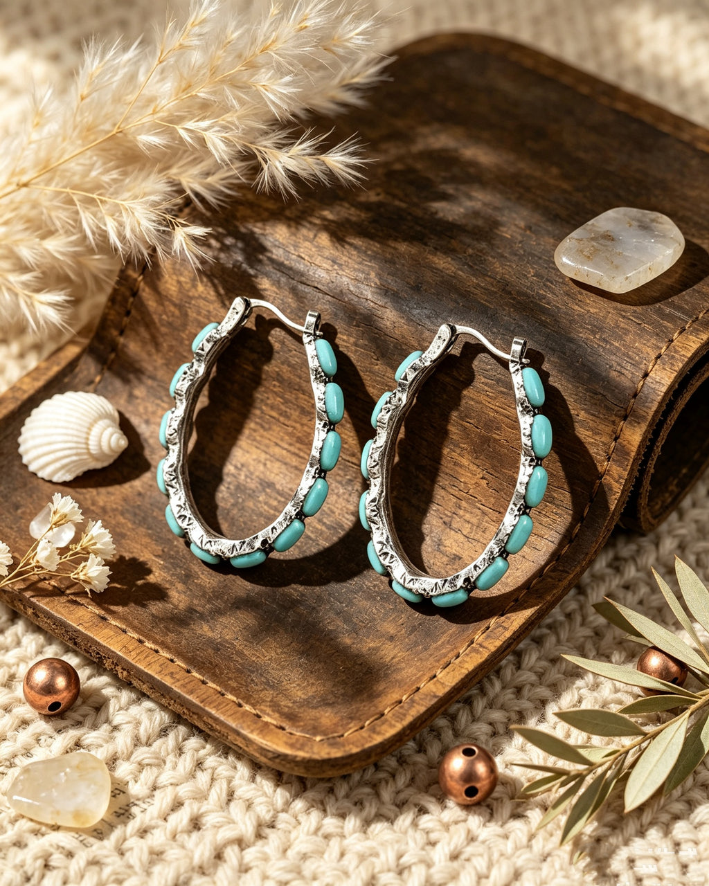 U-Shaped Turquoise Earrings