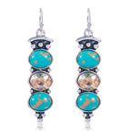 S925 Vintage Thai Silver Turquoise Earrings
