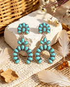 Retro Geometric Turquoise Earrings