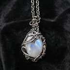 Retro Twisted Moonstone Necklace