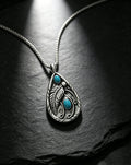 Turquoise Vintage Feather Necklace