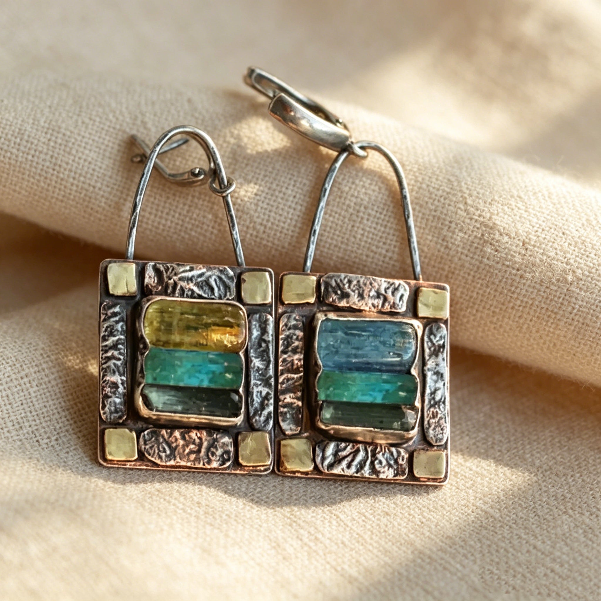 Geometric Crystal Stone Earrings