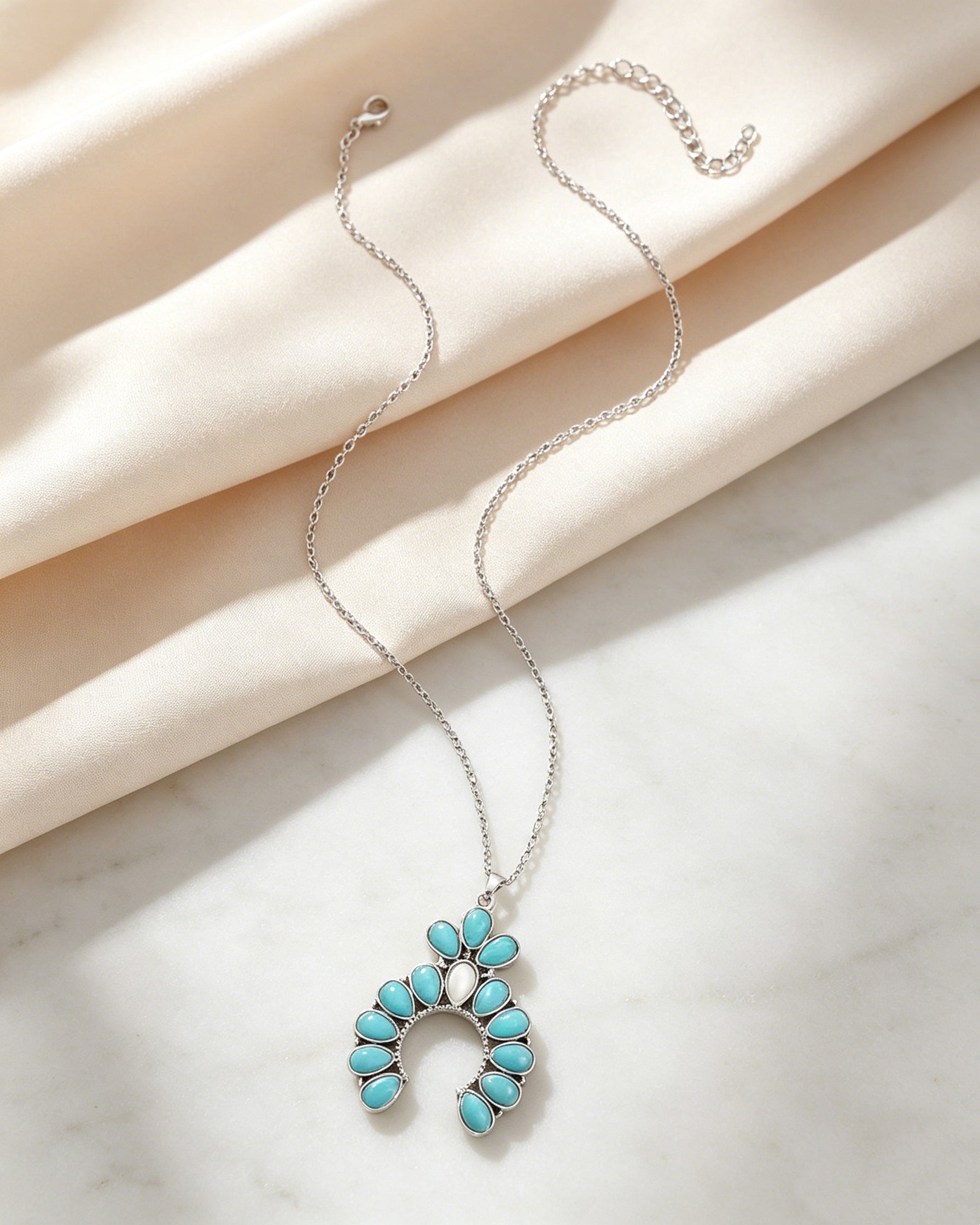 Pumpkin Flower Pendant Necklace