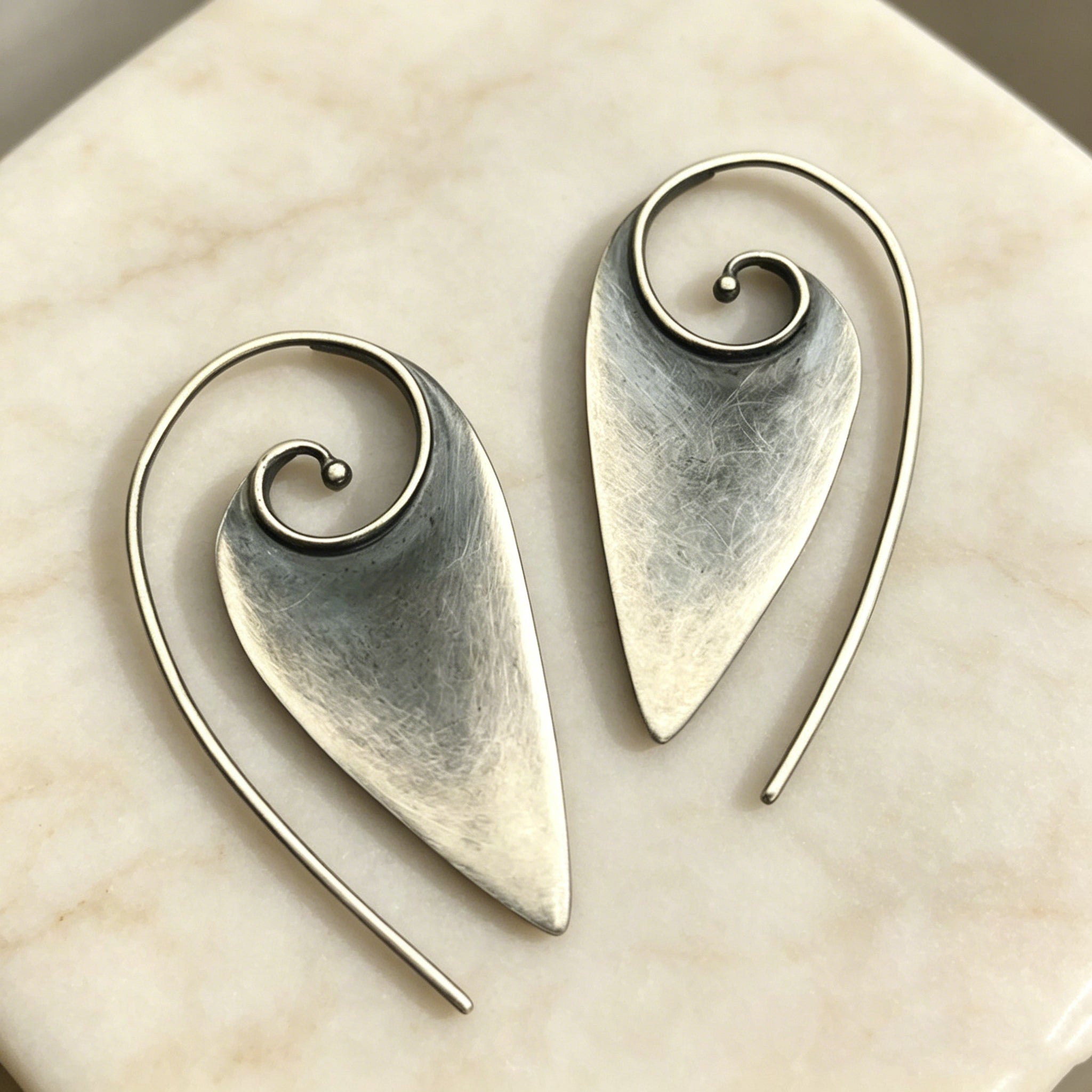 Geometric Triangular Spiral Earrings