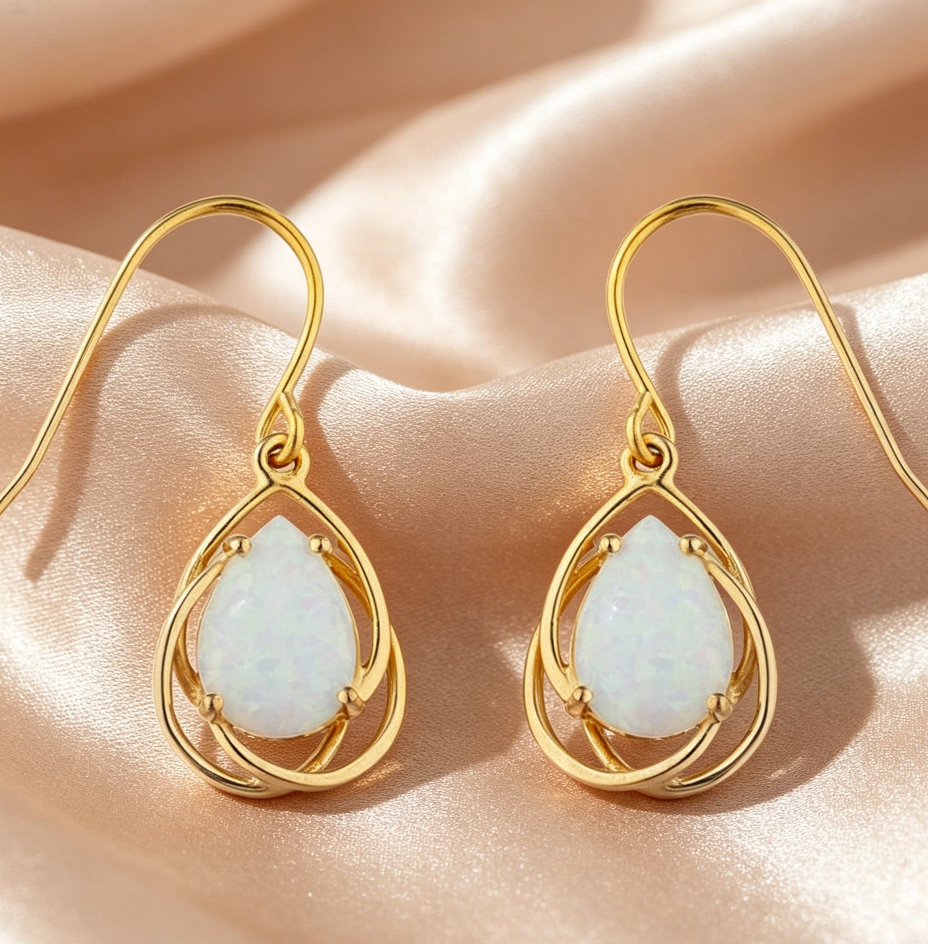 Opal Teardrop Earrings for Women