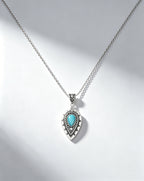 Engraved drop-Shaped Turquoise Necklace