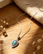 Engraved drop-Shaped Turquoise Necklace