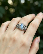 Double Snake Winding Flower Ring